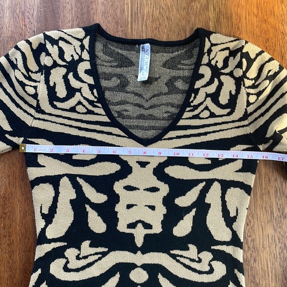 Azur Collections, Bold black & cream print, body con sweater dress, Size L - Picture 8 of 12